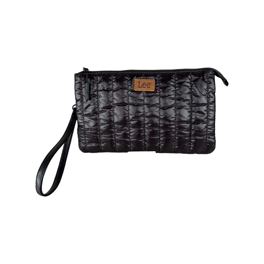Lee Black Quilted Puffer Wristlet Clutch Bag NWOT